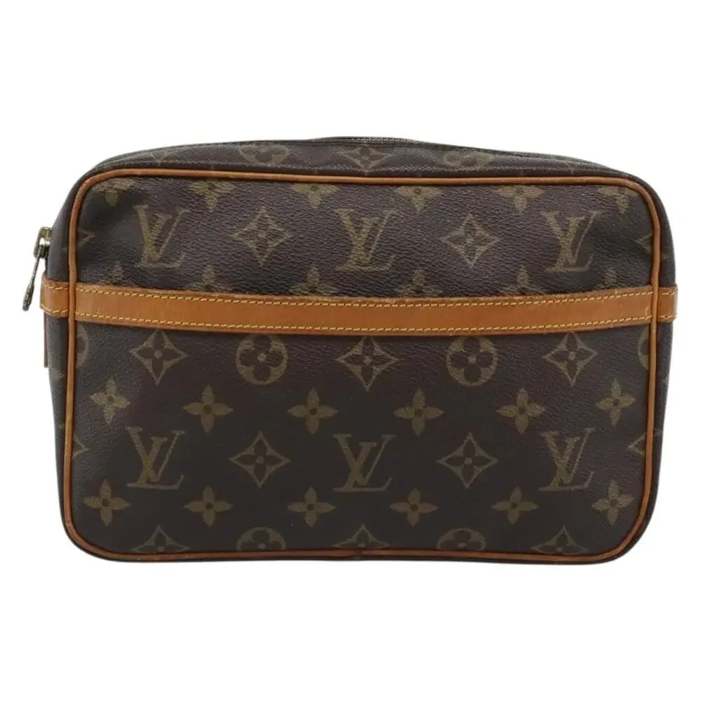 Louis Vuitton Monogram Compiegne 23 Clutch Bag Brown